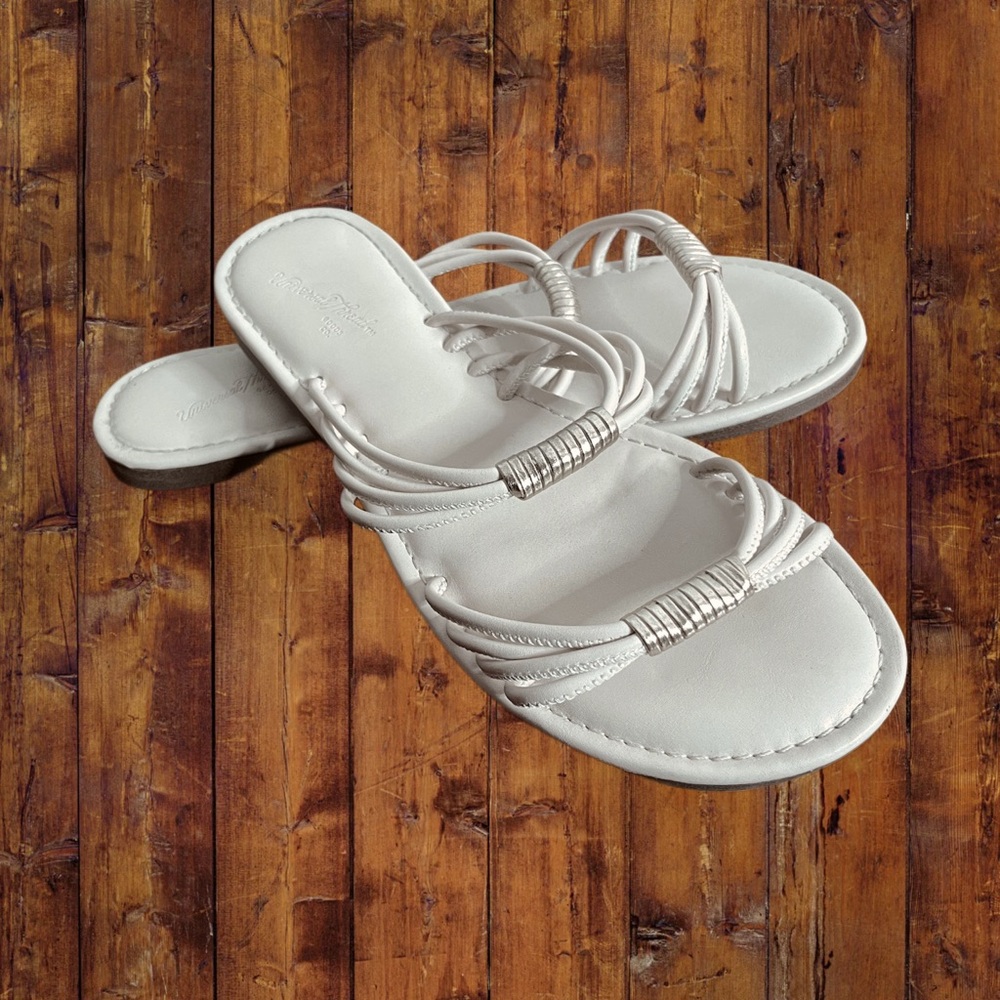 Universal Thread Women's Aura Two Band Strappy Slide Sandals Size 6 1/2